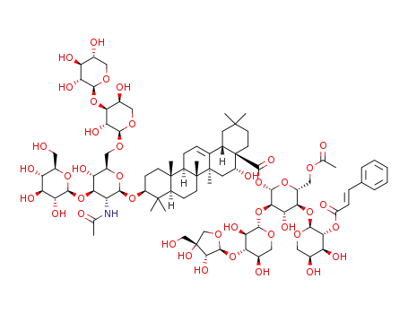 3-O-{α-D-xylopyranosyl-(1→3)-α-L-arabinopyranosyl-(1→6)-[β-D-glucopyranosyl-(1→3)]-2-(acetamido)-2-deoxy-β-D-glucopyranosyl}echinocystic acid 28-O-{β-D-apiofuranosyl-(1→3)-β-D-xylopyranosyl-(1→2)-[2-O-cinnamoyl-α-L-arabinopyranosyl-(1→4)]-6-O-acetyl-β-D-glucopyranosyl} ester